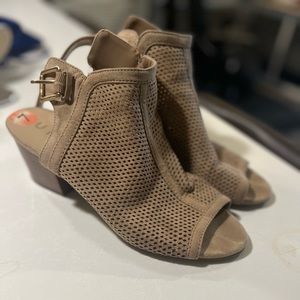 Tan bootie heels
